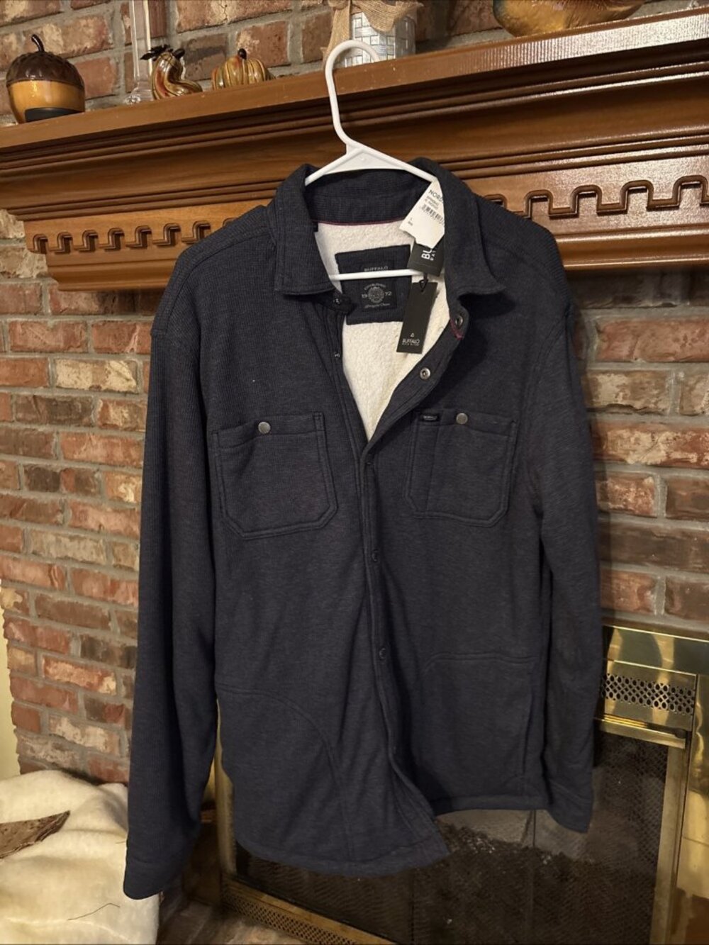 buffalo david bitton Heavy Faux Fur Lined Shacket Size Large NWT